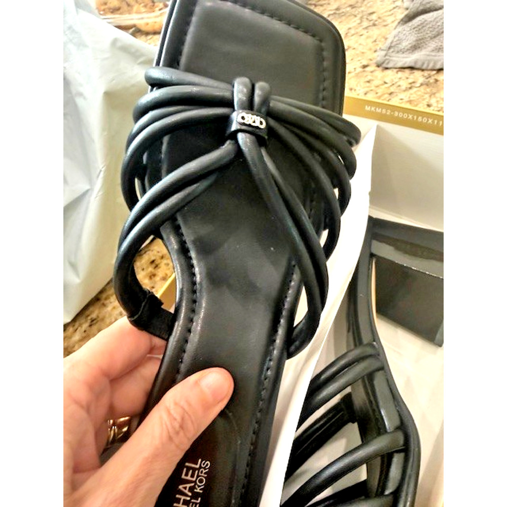 Michael Kors Women's Astra Strappy Leather Sandals Mule Black Sz 10 NEW $145 - Picture 5 of 9